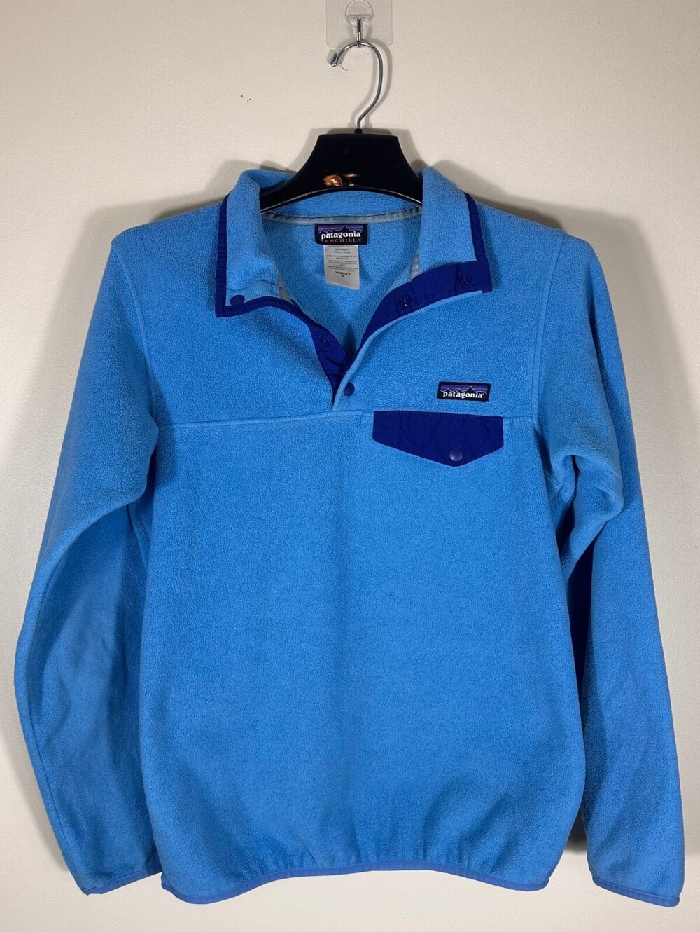 Patagonia Synchilla Snap T Fleece Baby Blue Pullover Sz S